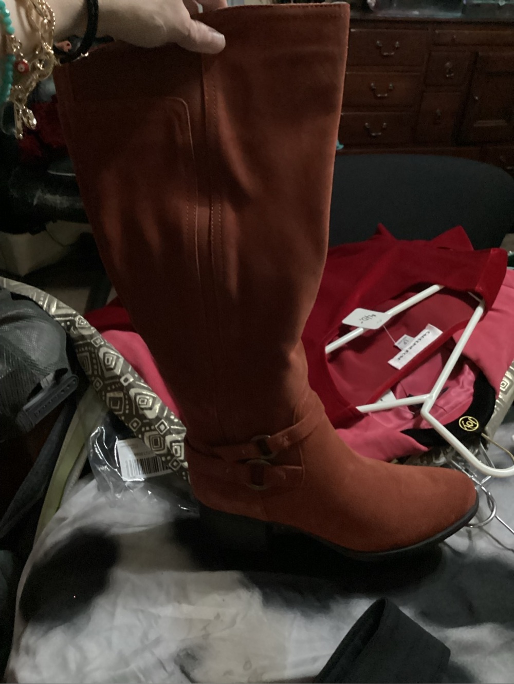 SOUL Naturalizer Women's Rust Suede Knee Boot